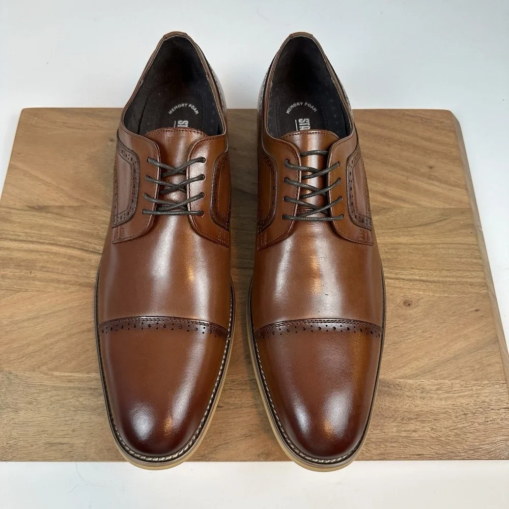 New Mens Stacy Adams Dickinson Cap Toe Oxford Leather Dress Shoes Size 14 D‎